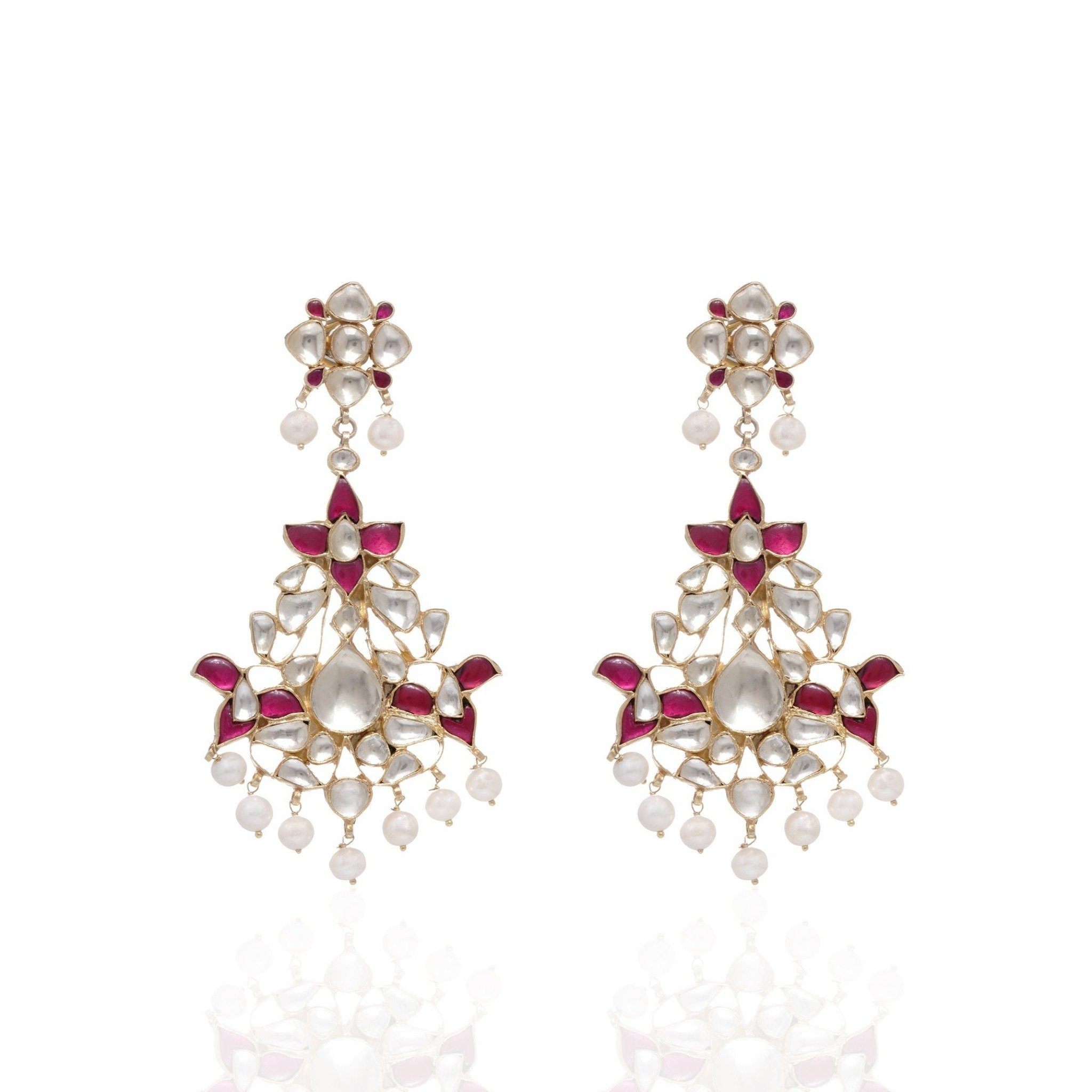 Chandelier Kundan Earring with Pearl drops