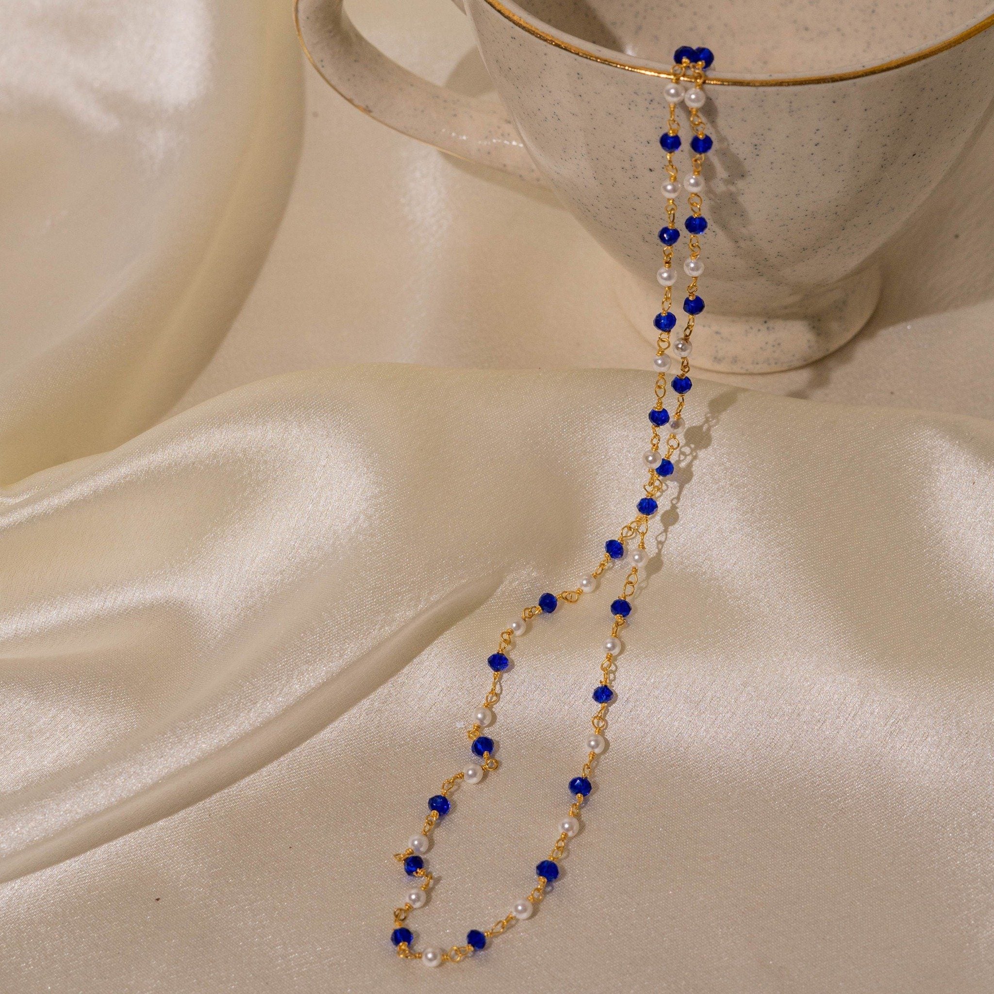 Pearl & Blue Chalcedony Chain