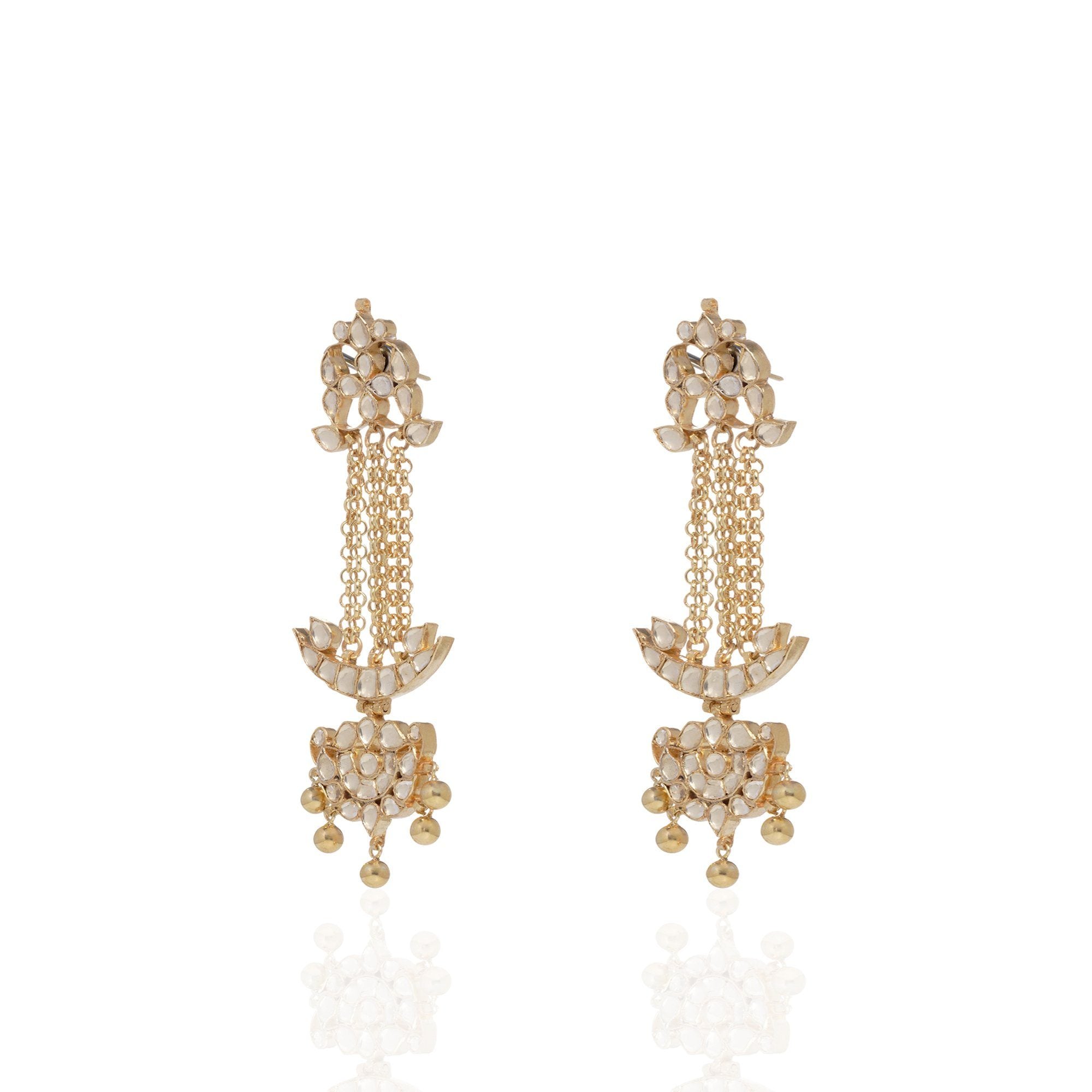 Long Chain Kundan Earring