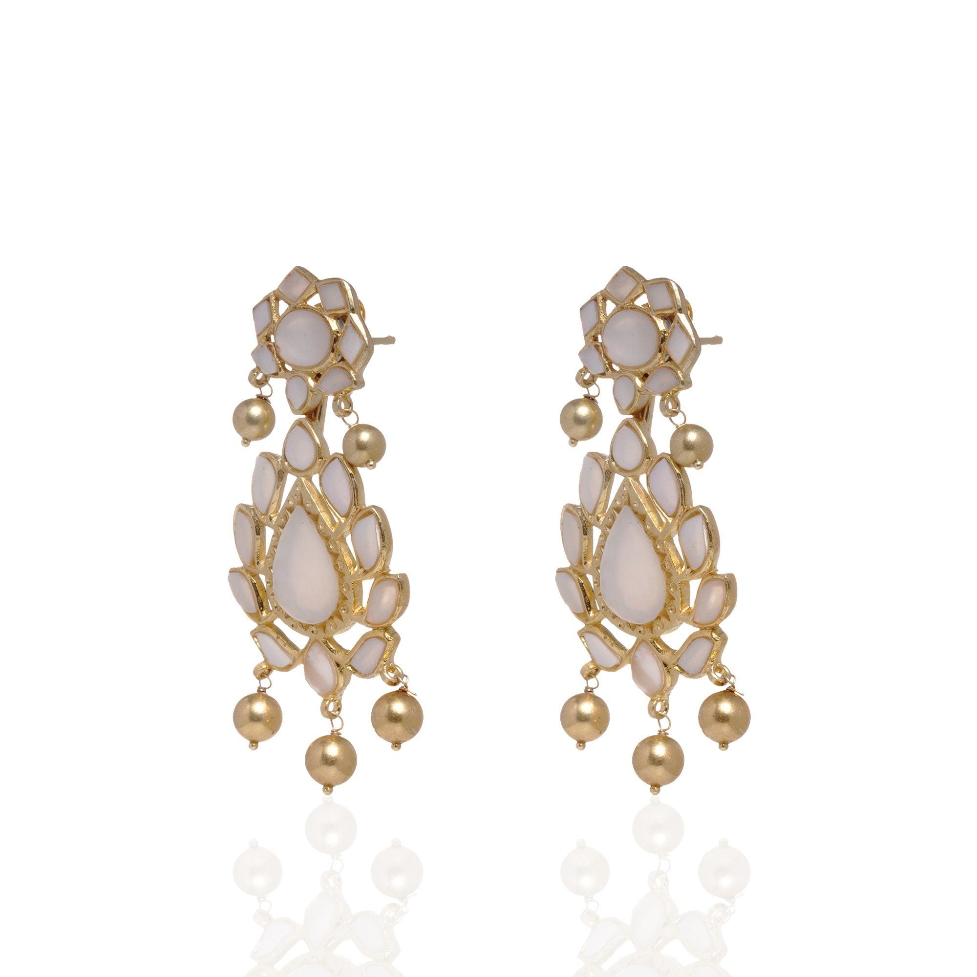 Mother of Pearl Earring with Gold beads