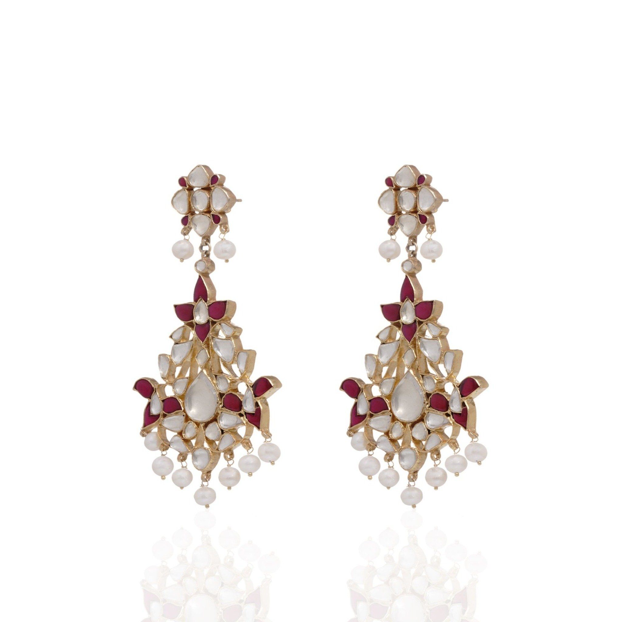 Chandelier Kundan Earring with Pearl drops